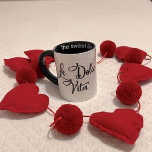 La dolce Vita Ceramic White and Black Coffee Mug